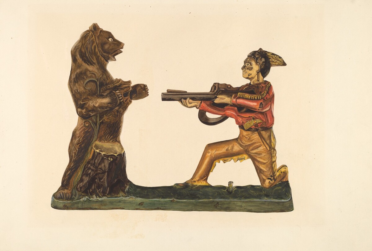 Toy Bank: Hunter Shooting Bear