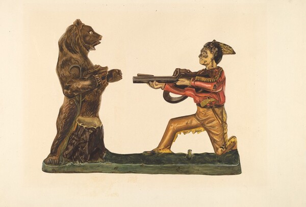 Toy Bank: Hunter Shooting Bear
