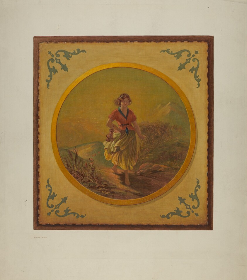 Painted Panel from Pullman Car Interior