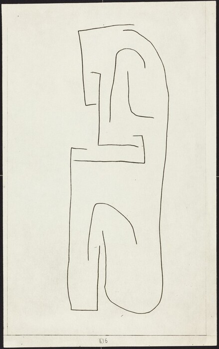The image shows continuous, fluid lines forming an abstract shape on a plain background. The lines curve and intersect, creating a form that resembles a maze or a side view of a human face with elongated features. The abstract nature of the image may evoke thoughts of organic forms or flowing water, while the lines resemble smooth curves like a river or the outline of a distorted number.