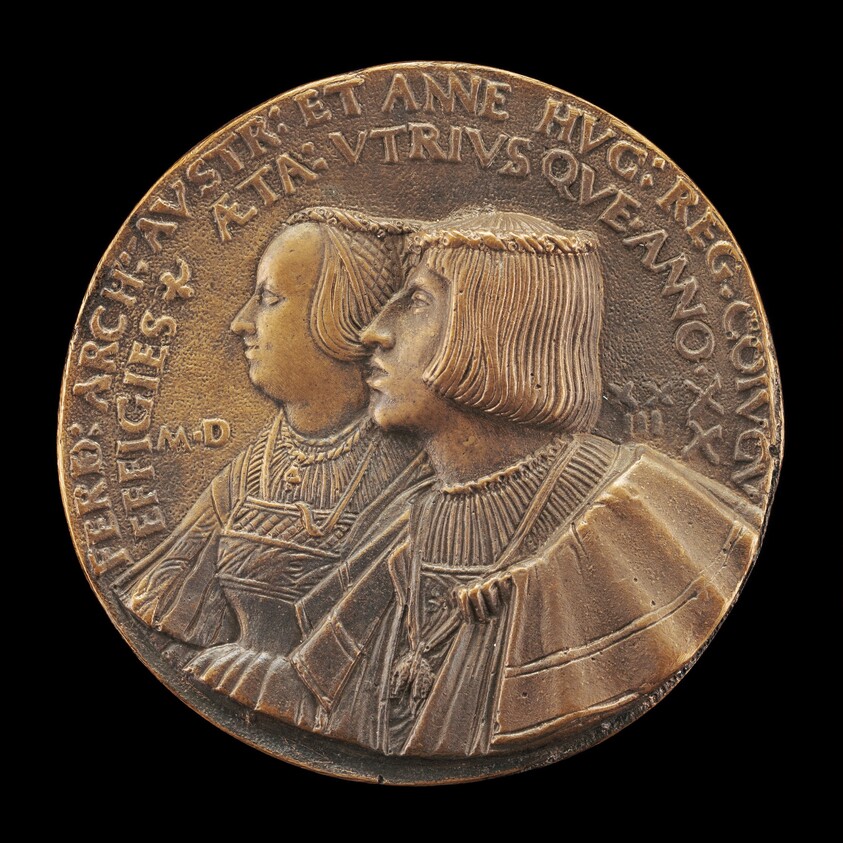 Ferdinand I, 1503-1564, Archduke of Austria 1519, Holy Roman Emperor 1556, and Anne of Hungary, 1503-1547, His Wife 1521 [obverse]