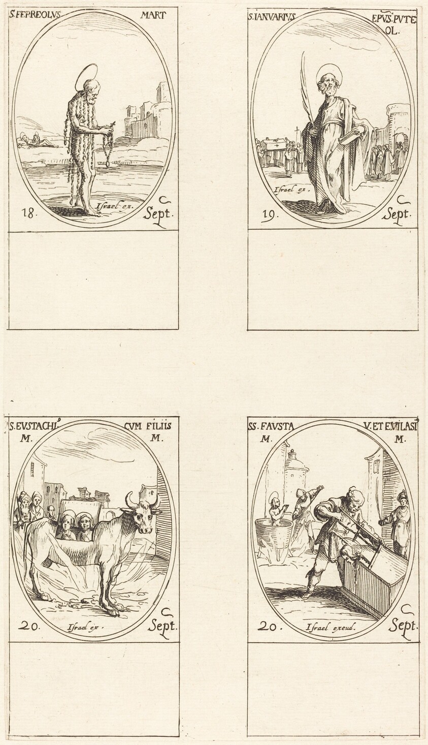 St. Ferreolus; St. Januarius; St. Eustachius & his Children; Sts. Fausta & Evelasius
