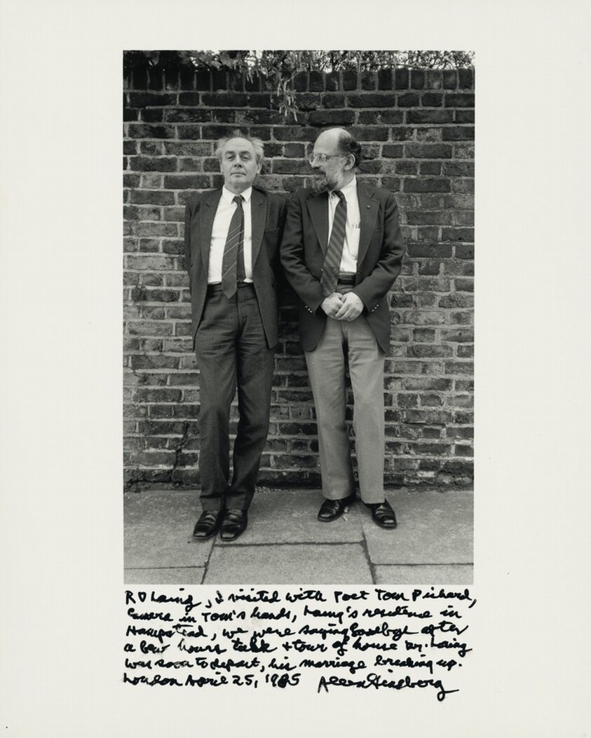 RD Laing, I visited with Poet Tom Pickard, camera in Tom’s hands, Laing’s residence in Hampstead, we were saying goodbye after a four hour talk & tour of house Dr. Laing was soon to depart, his marriage breaking up. London April 25, 1985