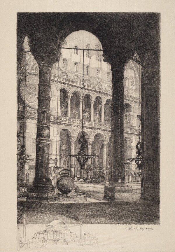 Interior of the Mosque, Saint Sophia, Constantinople