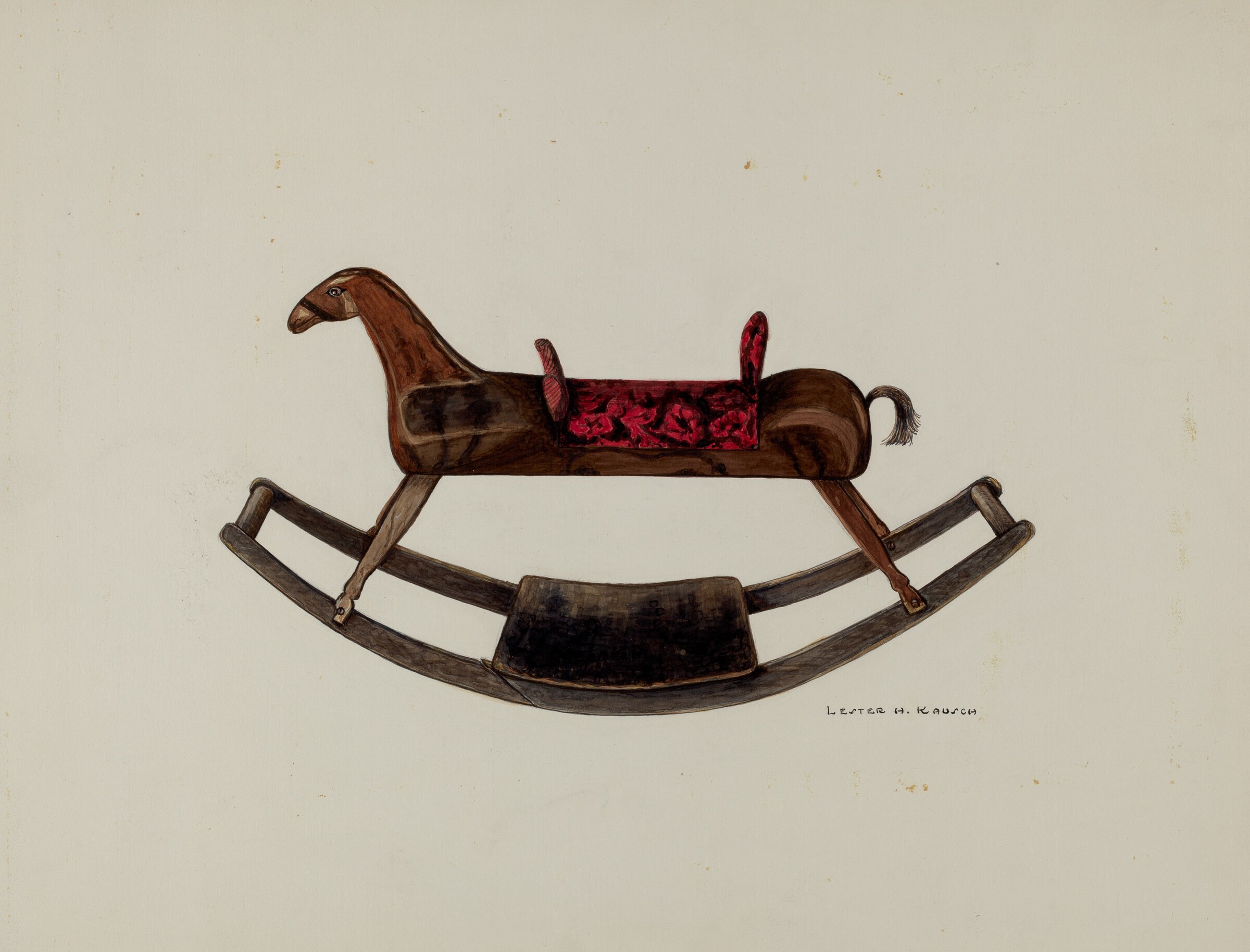 Wooden Rocking Horse, Lester Kausch, c. 1940