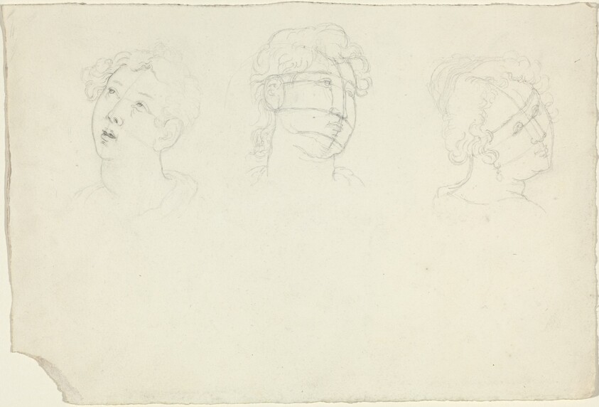 Head of Mary Magdalen and Two Saints (?)