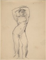 Female Nude Standing with Arms Above Head, Mark Rothko