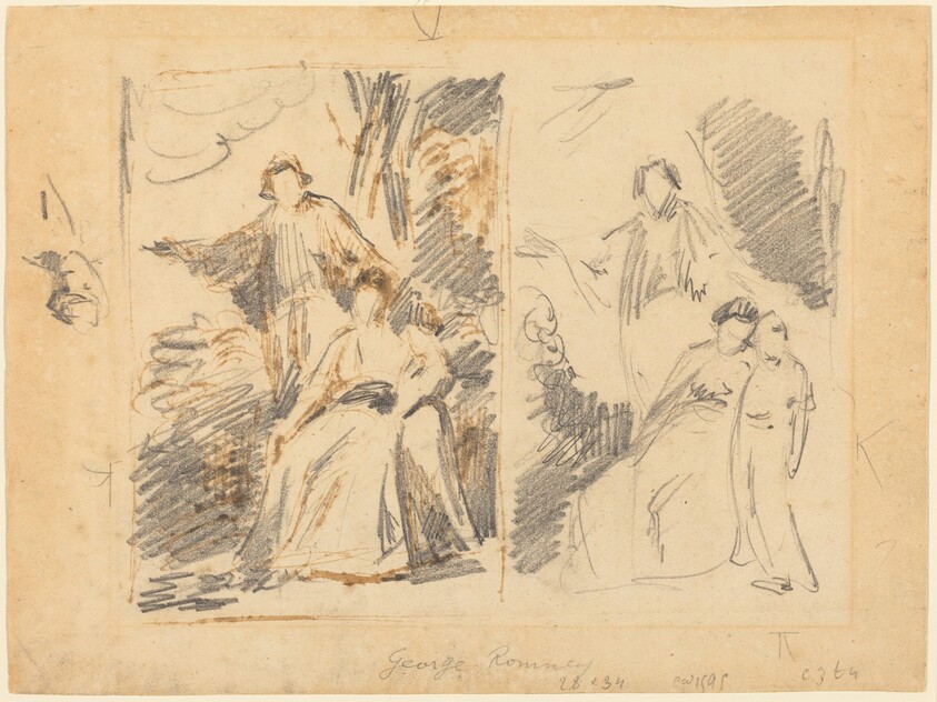 Two Studies for a Portrait of the Warren Family