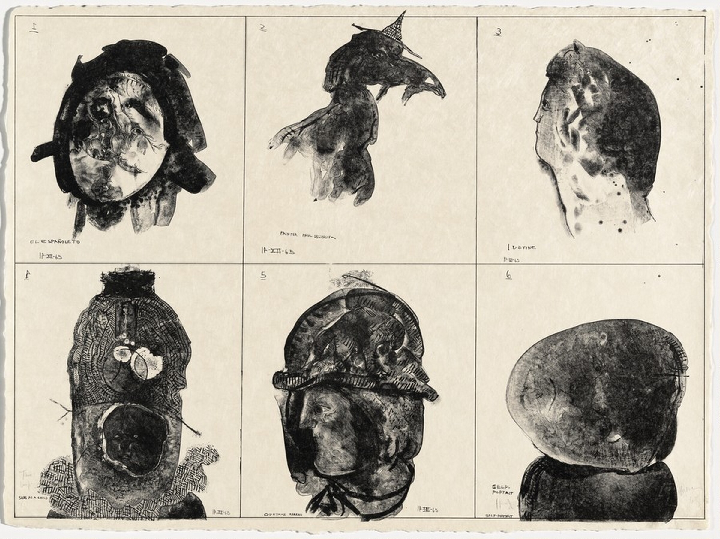 Tortured Ones from Charenton, José Luis Cuevas, 1965, published 1966