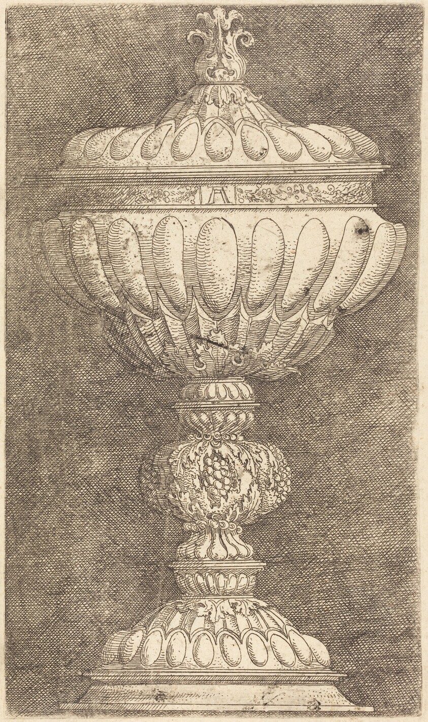 Covered Goblet with Grapes on the Stem