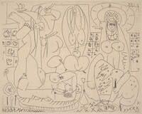 Variation on Delacroix's "Women of Algiers": I, Pablo Picasso, 1955