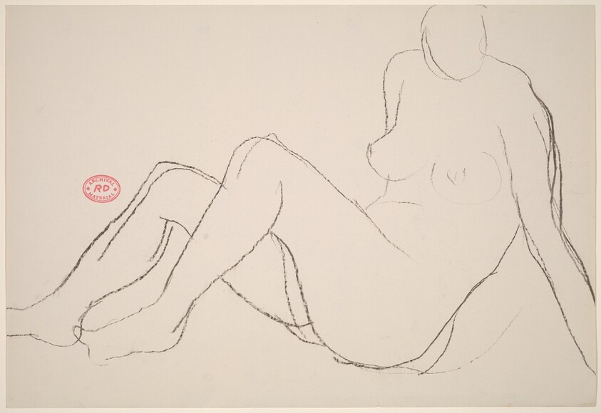 Untitled [seated female nude leaning back]