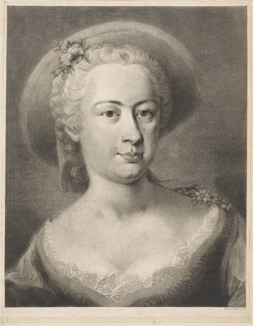 A  Woman Wearing a Straw Hat [Madame de Pompadour?]