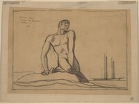 Sketch for Woodblock "Bather" II, Rockwell Kent, 1930/1931