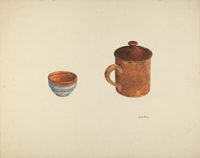 Zoar Dish and Coffee and Cider Cup w/ Lid