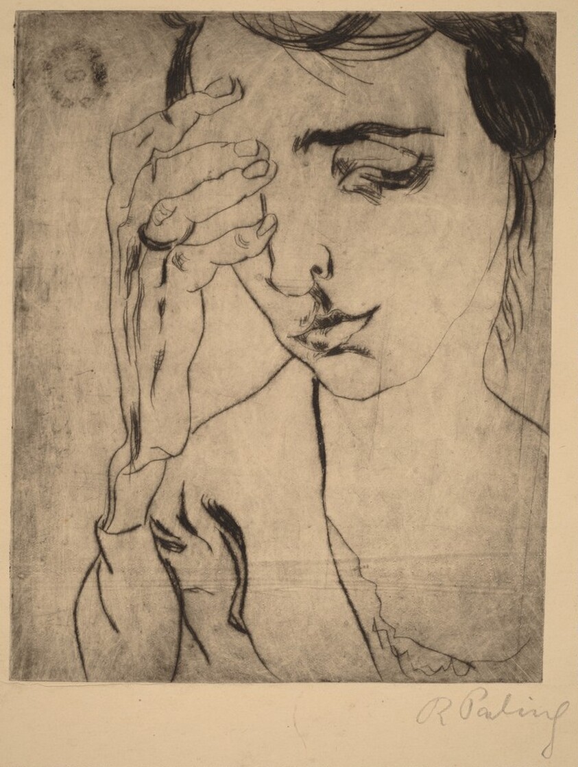 A Girl with her Hand on her Head