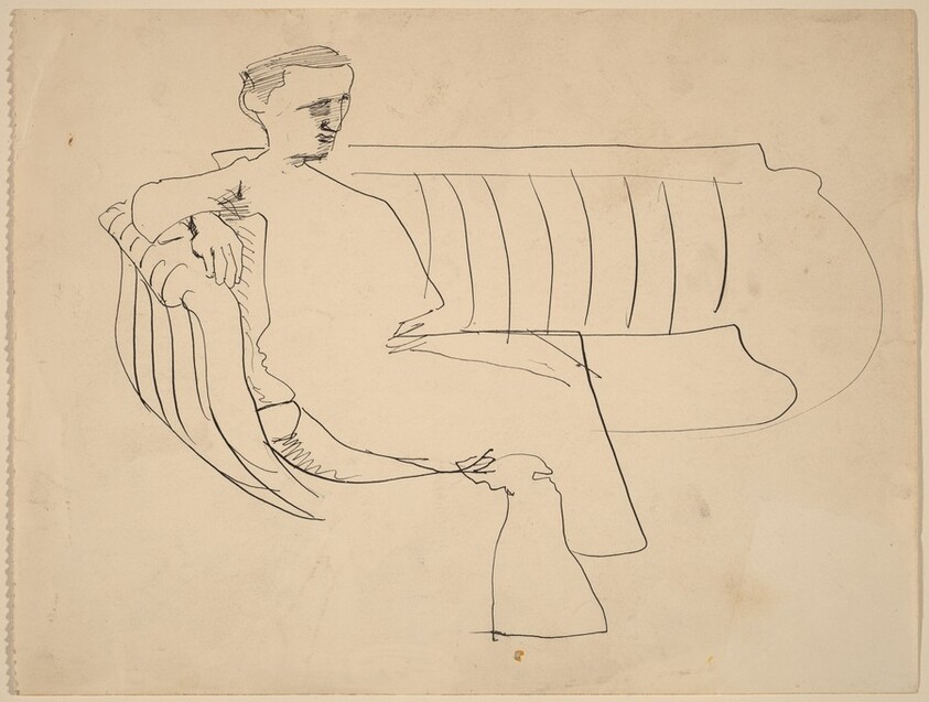 Man Seated on a Sofa