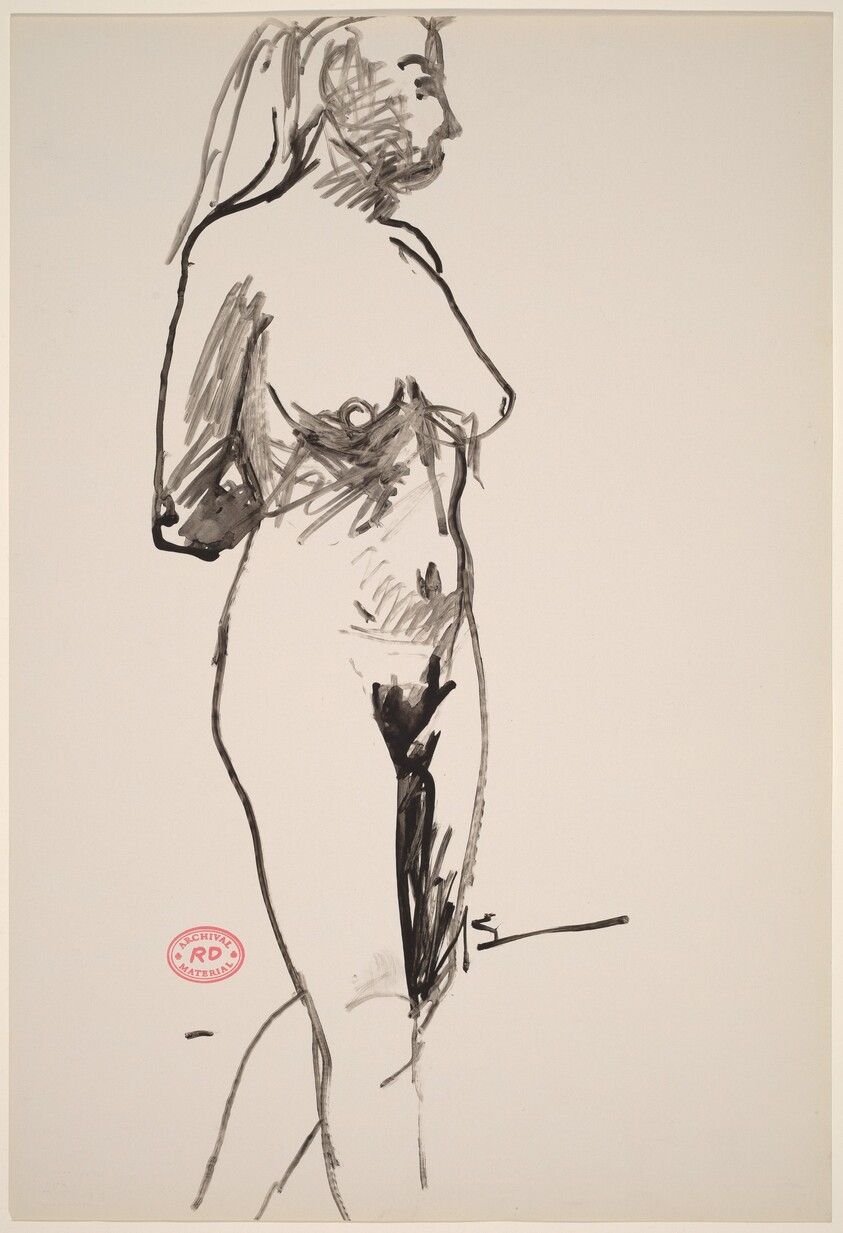 Untitled [standing female nude with arms behind]