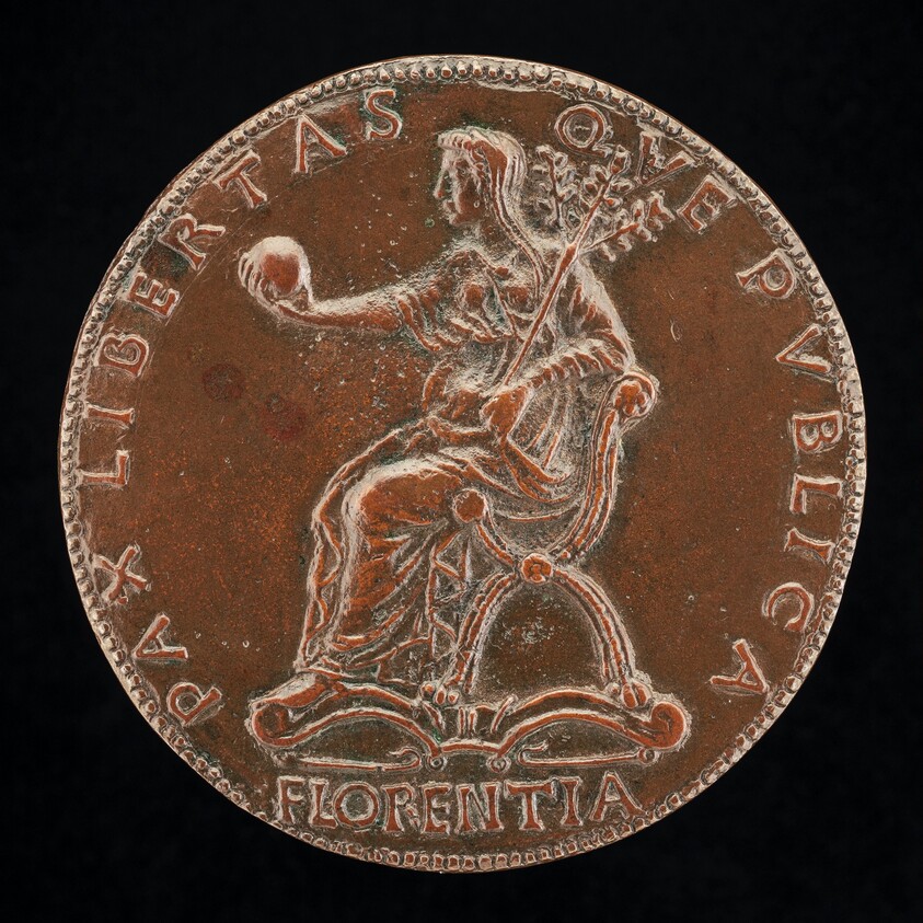 Florence Holding an Orb and Triple Olive Branch [reverse]