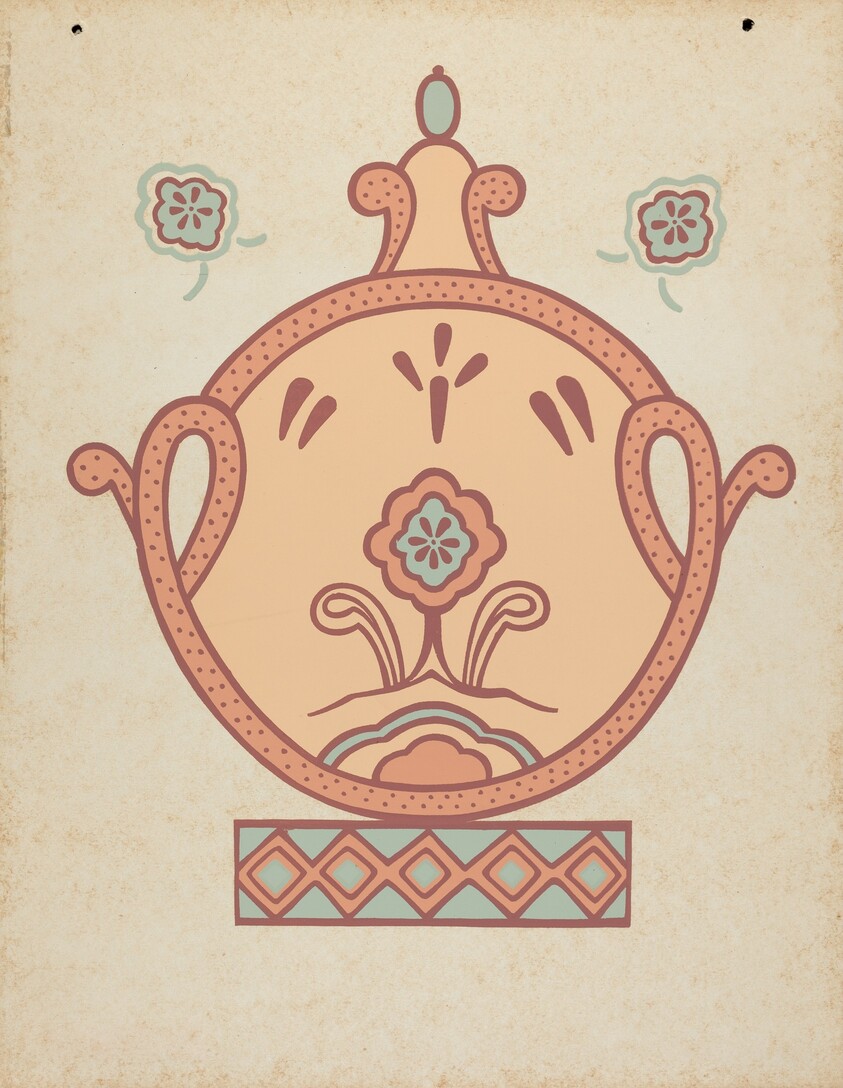 Mission La Purisima Concepcion Wall Painting from the portfolio "Decorative Art of Spanish California"