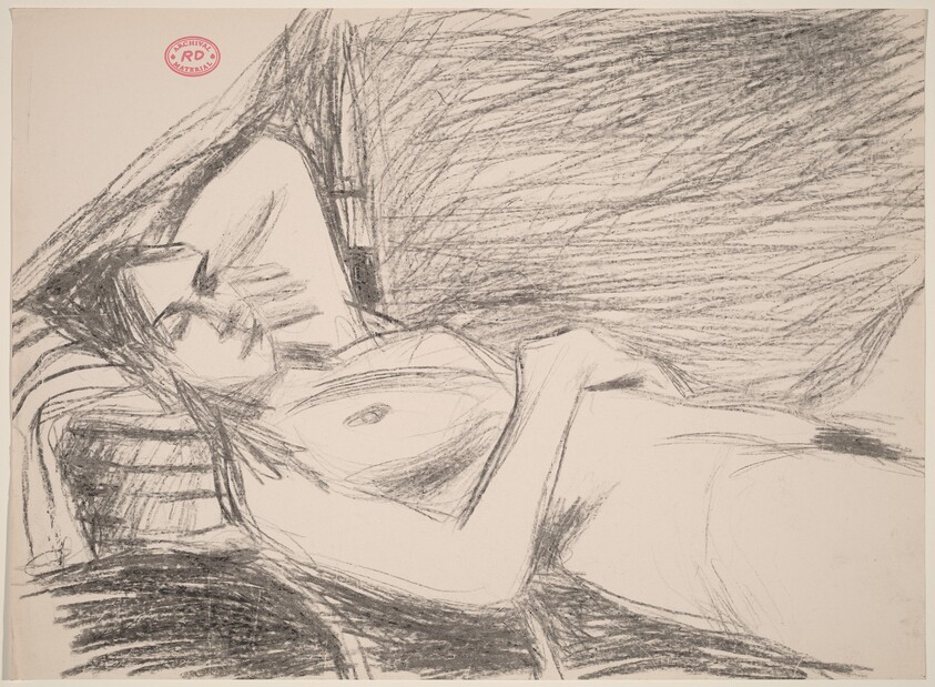 Untitled [side view of a reclining female nude]