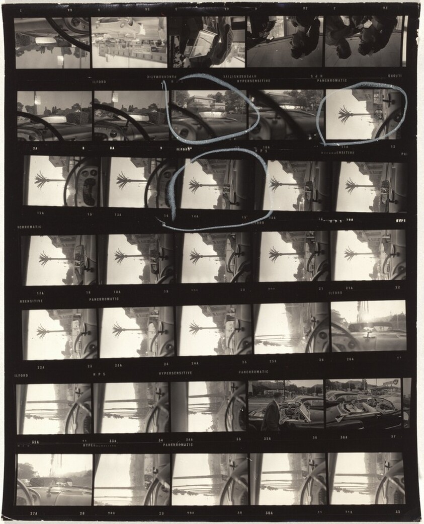 Self-portrait in rear view mirror--Hollywood 43