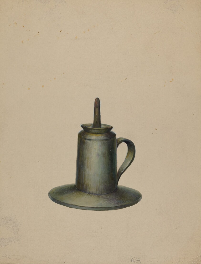 Pewter Oil Lamp