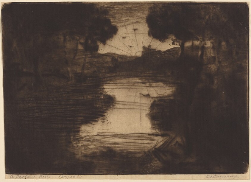 A Lowland River: A Dry-Point