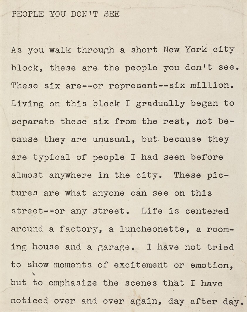 People You Don't See (text panel)