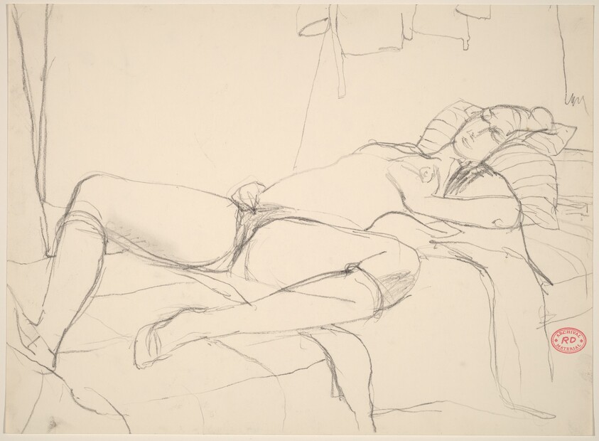 Untitled [female nude reclining on a bed]
