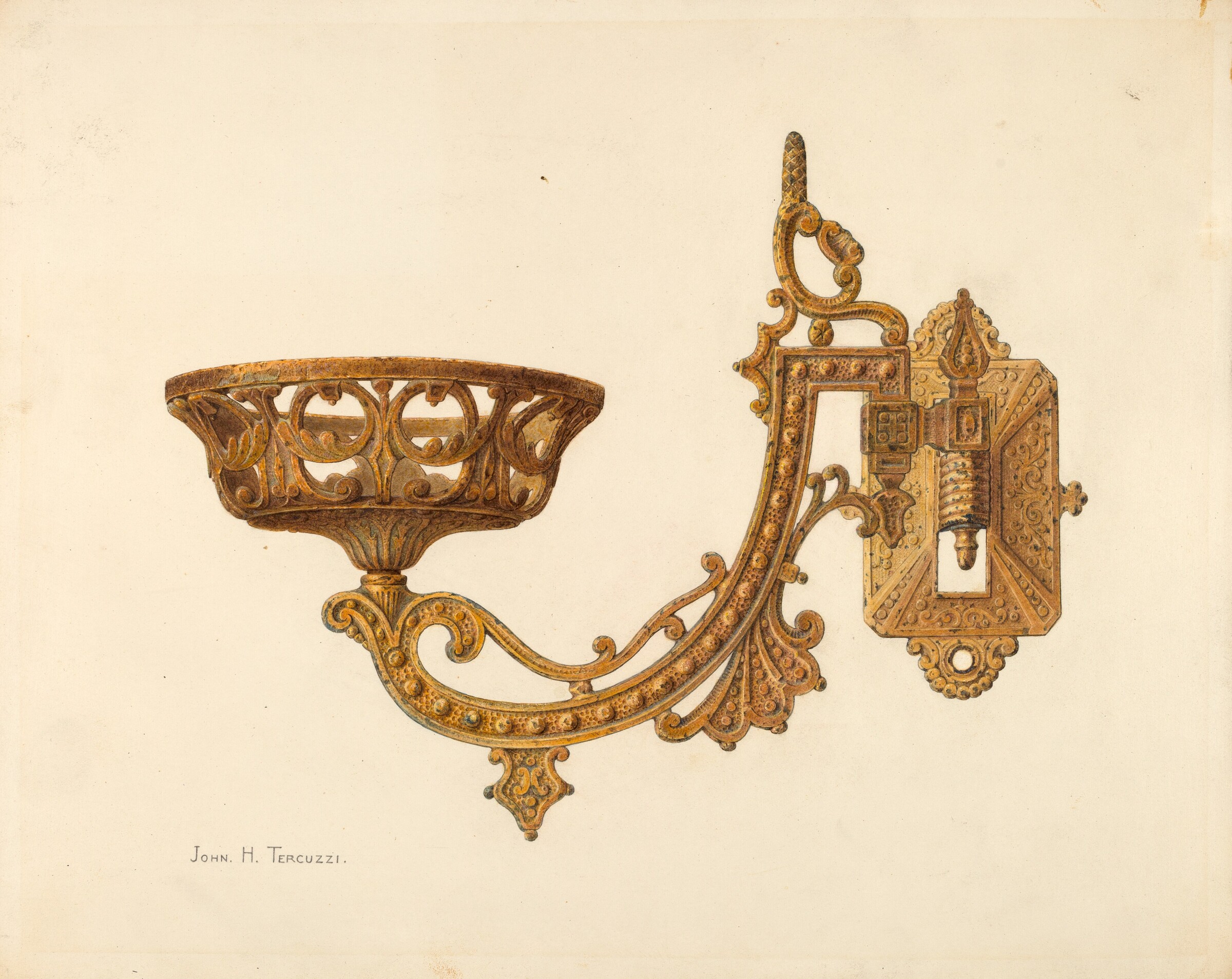 Lamp Bracket, John H. Tercuzzi, c. 1940