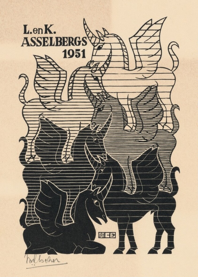 New Year's greeting-card 1951, L. and K. Asselbergs