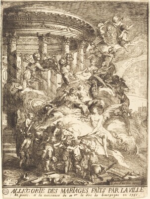 Allégorie des mariages faits par la ville de Paris à la naissance du duc de Bourgogne (Allegory of the Marriages Performed by the City of Paris in Honor of the Birth of the Duc de Bourgogne in 1751)