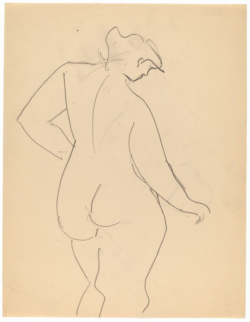 Three-quarter Length Nude, Seen from the Back [recto]