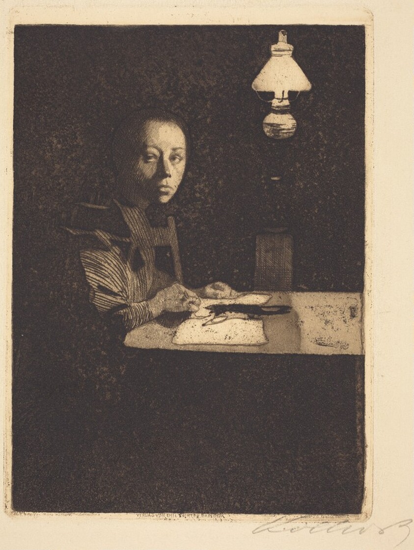 Self-Portrait at the Table (Selbstbildnis am Tisch)