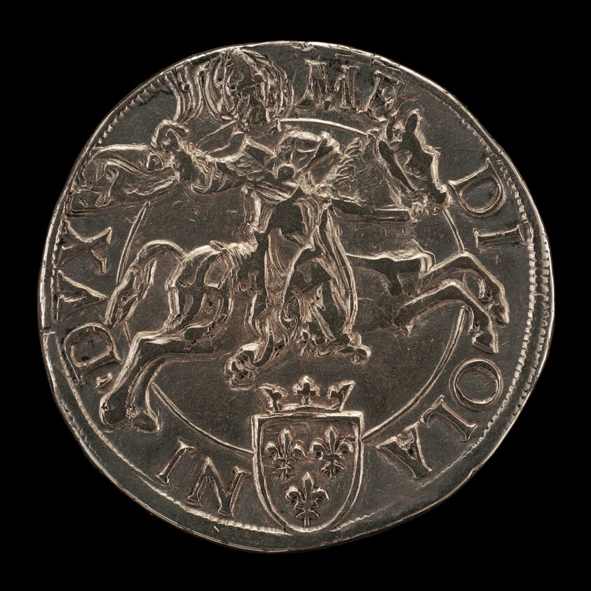 Saint Ambrose on Horseback, Wielding a Scourge [reverse]