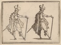 Gentleman with Cane, Edouard Eckman after Jacques Callot, 1621