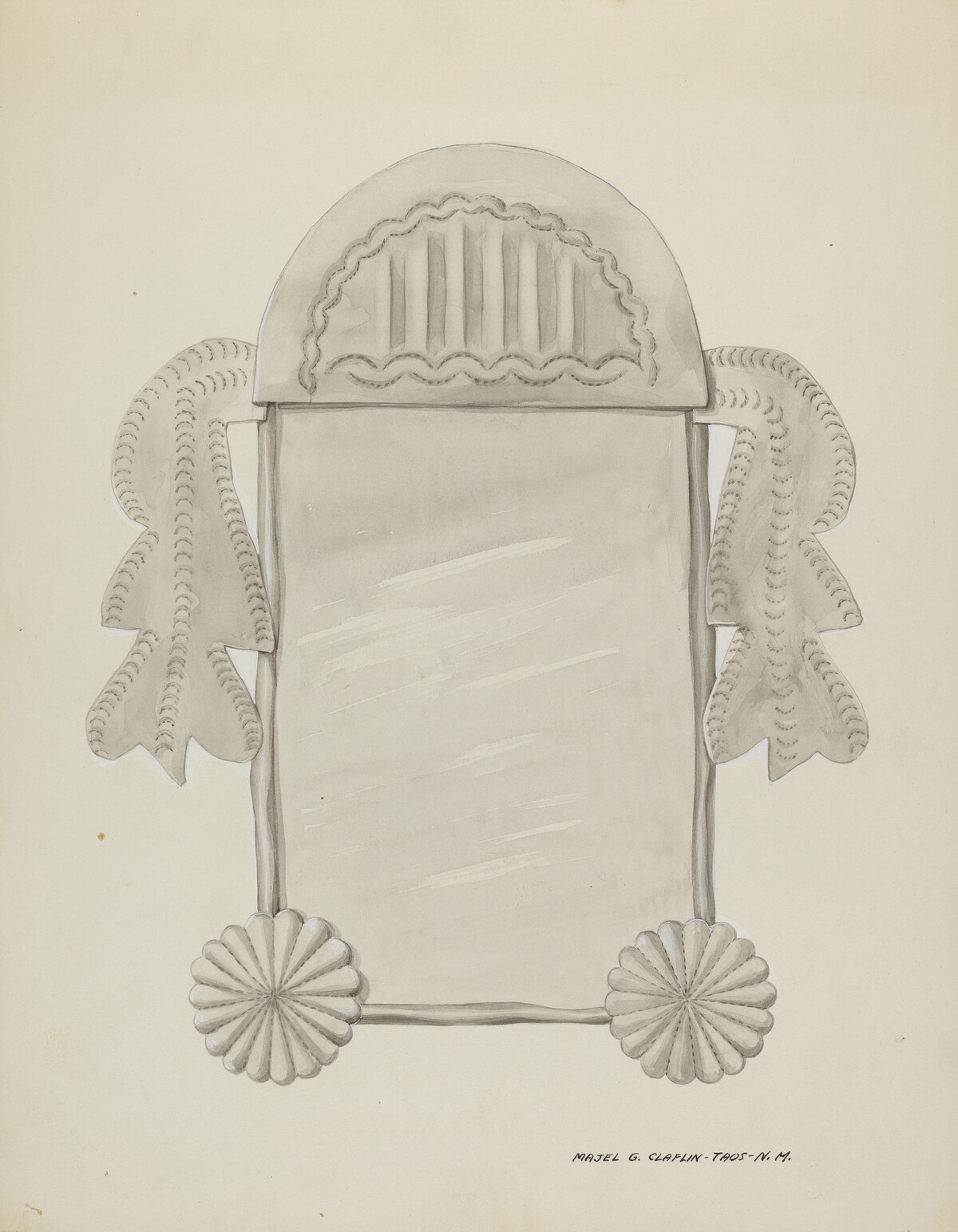 Small Tin Framed Mirror