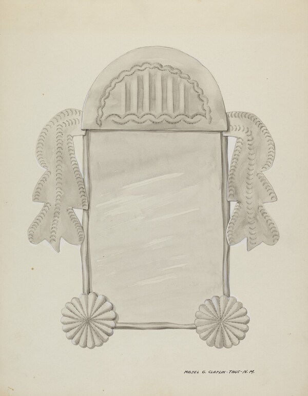 Small Tin Framed Mirror