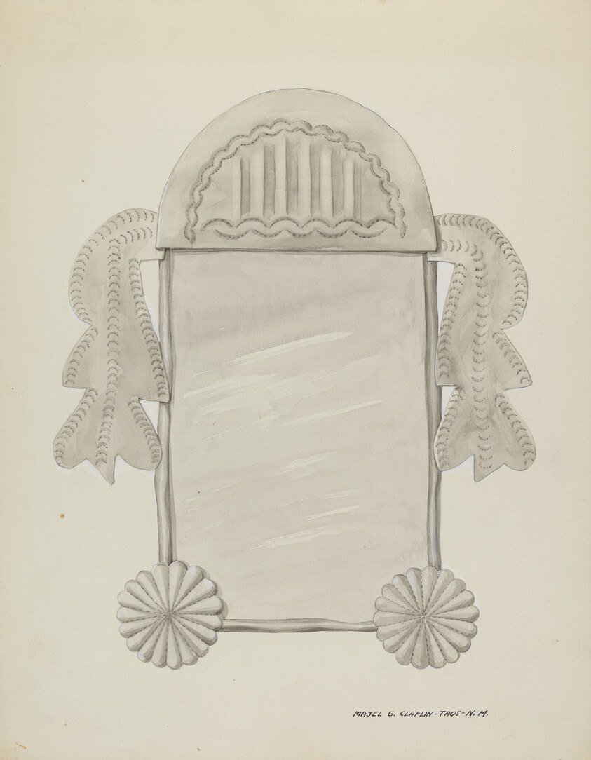 Small Tin Framed Mirror