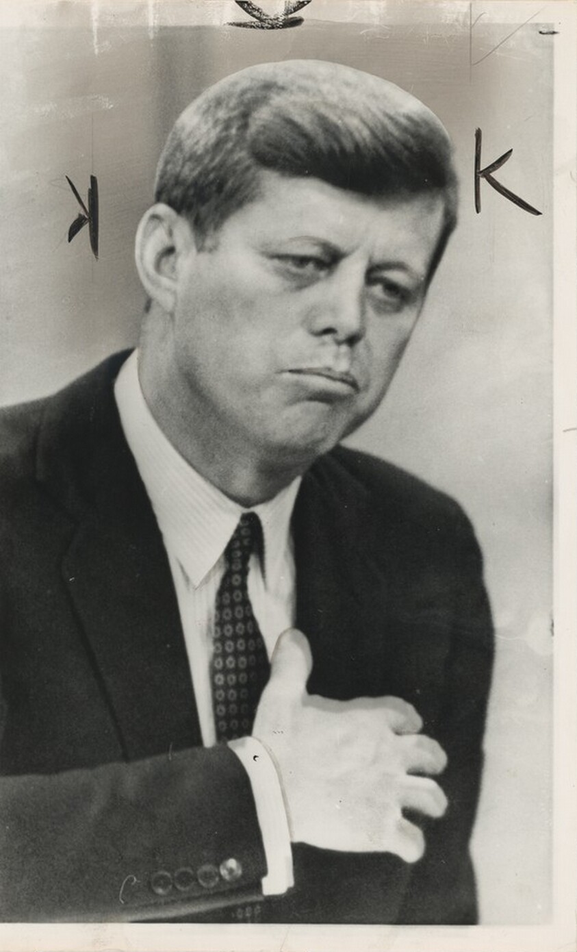 Title from caption on object: “President at Conference”