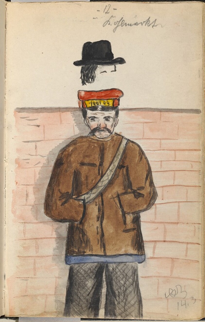 Man Standing before a Brick Wall