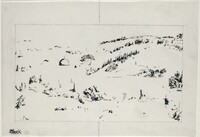 Drawing for "Jerusalem, Temple Mount", Philip Pearlstein, 1987