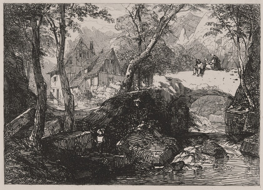 Stone Bridge over A Mountain Brook