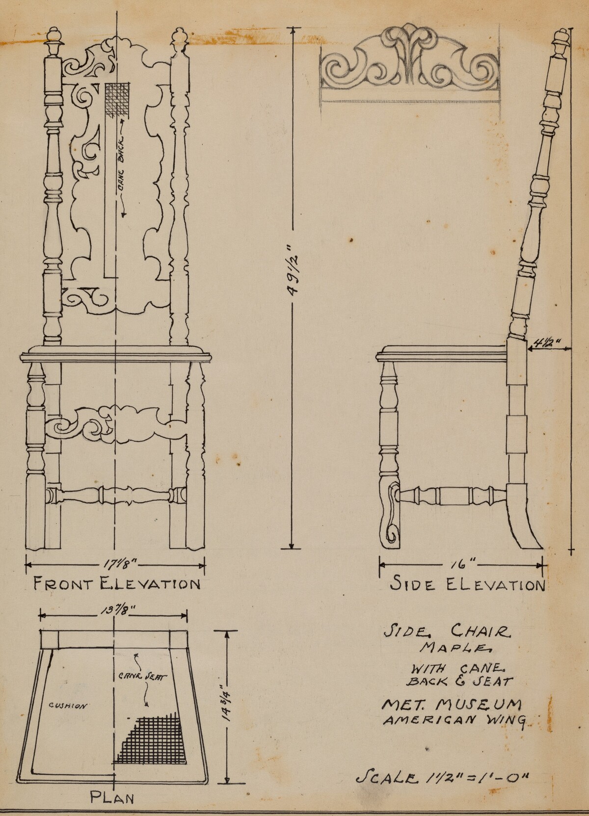 Side Chair, with Cane Back and Seat