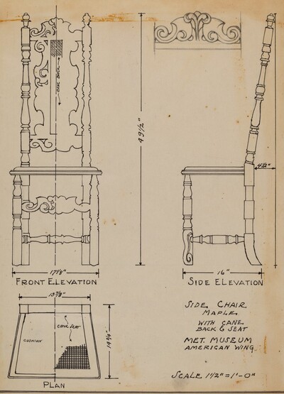 Side Chair, with Cane Back and Seat