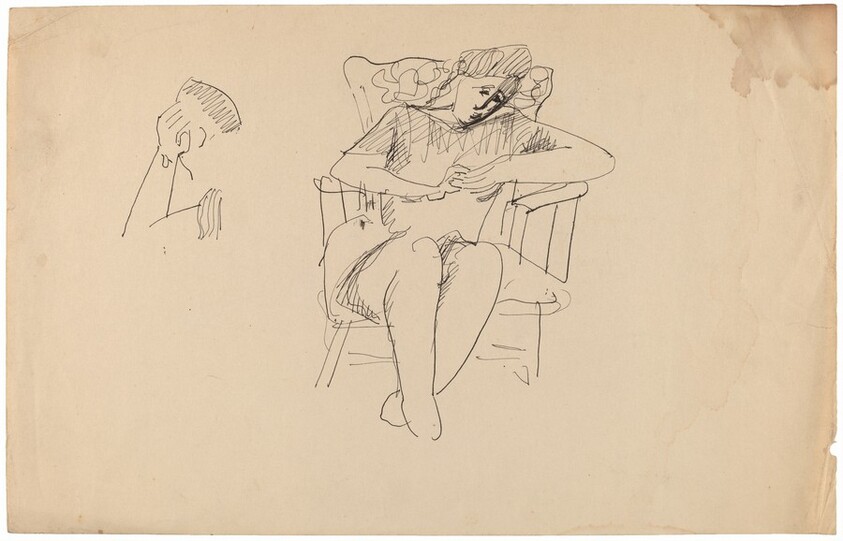 Woman Sitting in Chair with Hands Clasped in Front