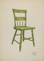 Stencilled Chair - One of Set of Six, Lawrence Flynn, 1938