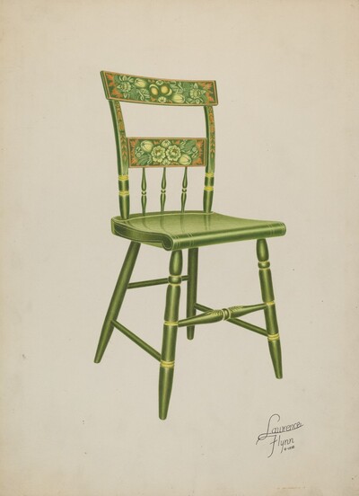 Stencilled Chair - One of Set of Six