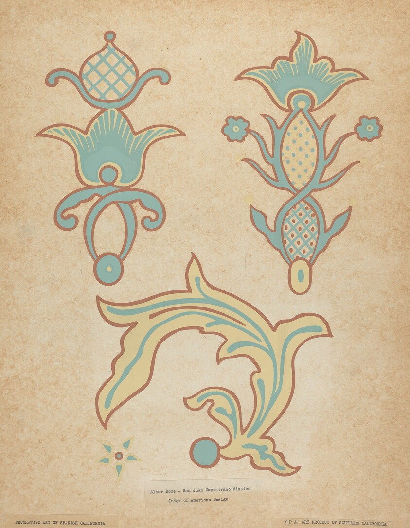 San Juan Capistrano Altar Dome from the portfolio "Decorative Art of Spanish California"